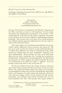 Hesiod`s Cosmos by Jenny Strauss Clay