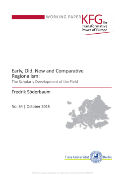 Early, Old, New and Comparative Regionalism - UNU-CRIS