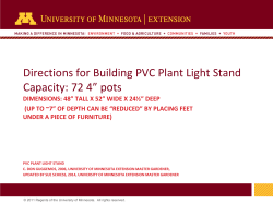 Directions for Building PVC Plant Light Stand Capacity: 72 4” pots