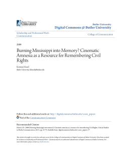 Burning Mississippi into Memory? Cinematic Amnesia