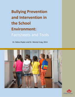 Bullying Prevention and Intervention in the School