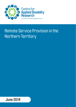 National Disability Services - Centre for Applied Disability Research