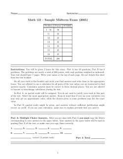 2005 Sample Exam w/Solutions