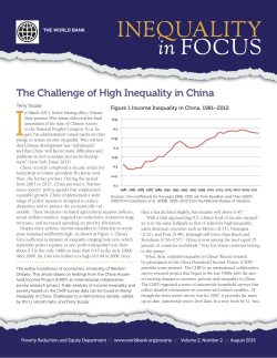 The Challenge of High Inequality in China