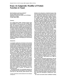 Rnq1: An Epigenetic Modifier of Protein Function in