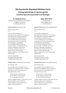 Die kornische Standard Written Form