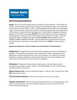 Self Cleaning Guidelines - West Point Family Homes