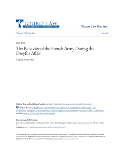 The Behavior of the French Army During the Dreyfus Affair