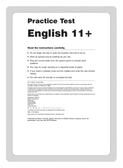 Practice Test English 11+
