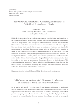 Confronting the Holocaust in Philip Kerr`s Bernie