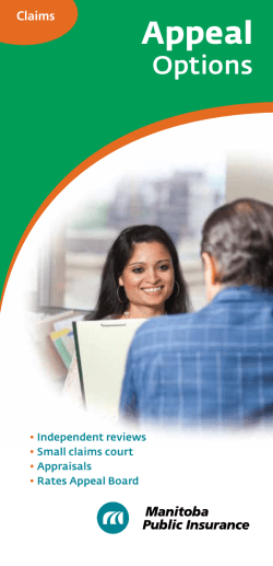Appeal Options - Manitoba Public Insurance