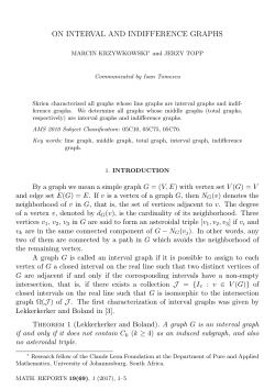 ON INTERVAL AND INDIFFERENCE GRAPHS