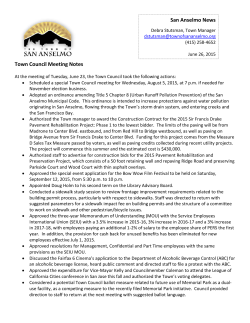 June 26, 2015 - Town of San Anselmo