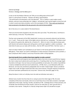 Science by Design Portion 2: Biology and the Bible part 1