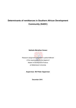 Determinants of remittances in Southern African Development