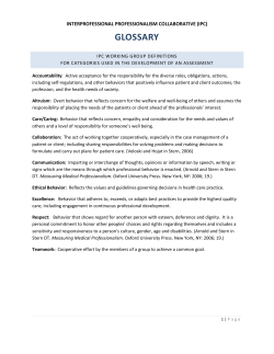 glossary - Interprofessional Professionalism Collaborative