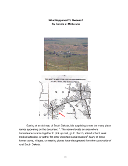 451 What Happened To Owanka? By Connie J. Mickelson Gazing at