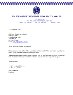 Police Association of NSW - NSW Law Reform Commission