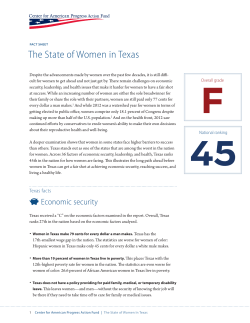 The State of Women in Texas - Center for American Progress