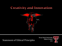 Statement of Ethical Principles - Texas Tech University Departments