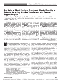 The Ratio of Blood Products Transfused Affects