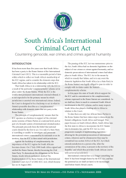 South Africa`s International Criminal Court Act