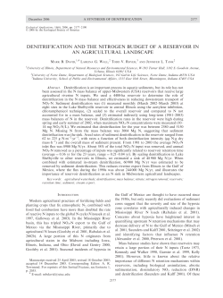 denitrification and the nitrogen budget of a reservoir in an