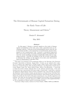 The Determinants of Human Capital Formation During the