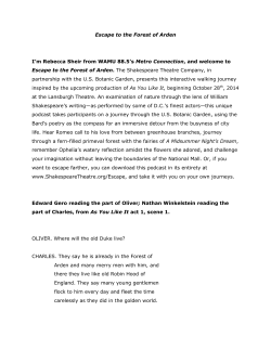 Escape to the Forest of Arden I`m Rebecca Sheir from WAMU 88.5`s