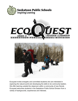 Ecoquest invites energetic and committed students who are