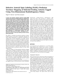 Selective arterial spin labeling (SASL)