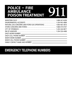 Citizens` Emergency Quick Reference Guide