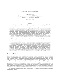How can we speak math? - People @ EECS at UC Berkeley