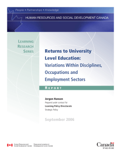 Returns to University Level Education