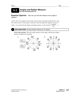 Angles and Radian Measure