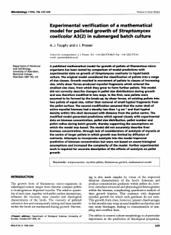 Experimental verification of a mathematical model for pelleted