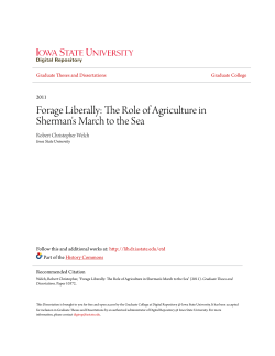 The Role of Agriculture in Sherman`s March to the Sea