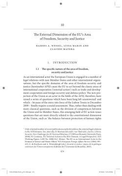 10 The External Dimension of the EU`s Area of Freedom, Security