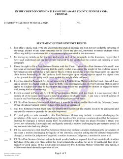 Statement of Post-Sentence Rights