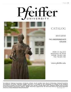 CATALoG - Pfeiffer University