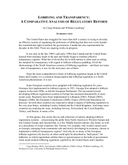 lobbying and transparency: a comparative analysis of regulatory
