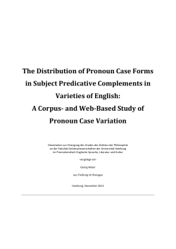 The$Distribution$of$Pronoun$Case$Forms$ in$Subject