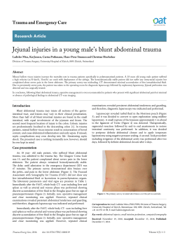Jejunal injuries in a young male`s blunt abdominal trauma