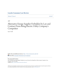 Alternative Energy Supplier Forbidden by Law