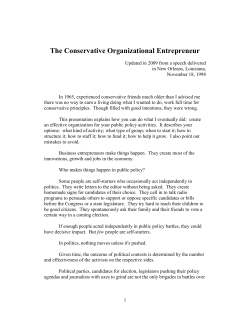 The Conservative Organizational Entrepreneur