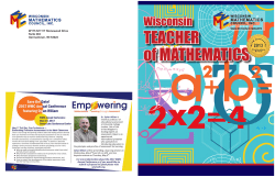 WTM 2016 Spring - Wisconsin Mathematics Council