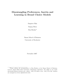 Disentangling Preferences, Inertia and Learning in Brand Choice