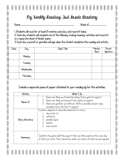 Include a separate piece of paper attached to your reading log for