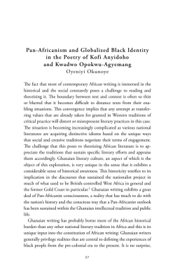 Pan-Africanism and Globalized Black Identity in the Poetry of Kofi