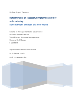 Determinants of successful implementation of self